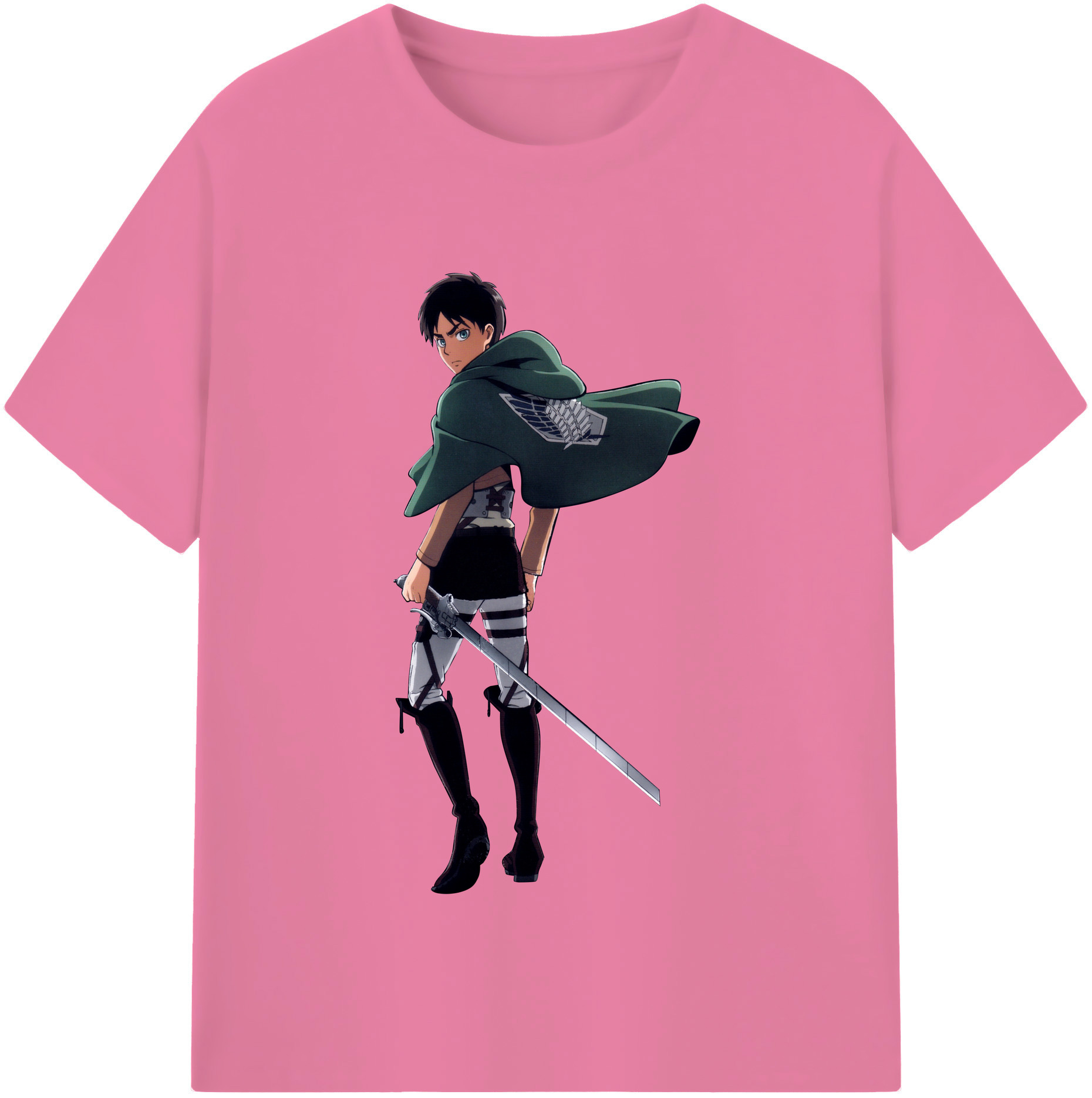 （画像用） 進撃の巨人 エレン･イェーガー Attack on Titan Eren Jäger 綿100％半袖Tシャツ（フロントプリント）
